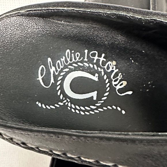Charlie 1 Horse Black Leather Western Mules – Women’s Size 6 - EUC - Picture 2 of 13
